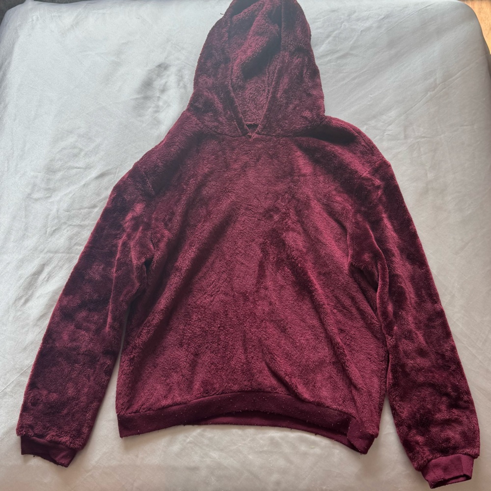 Burgundy Hooded Sweatshirt